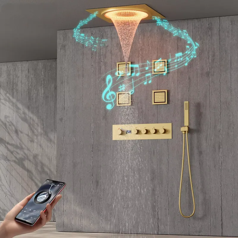 Smart Home Hotel - مجموعة دش ذكية بإضاءة LED مع