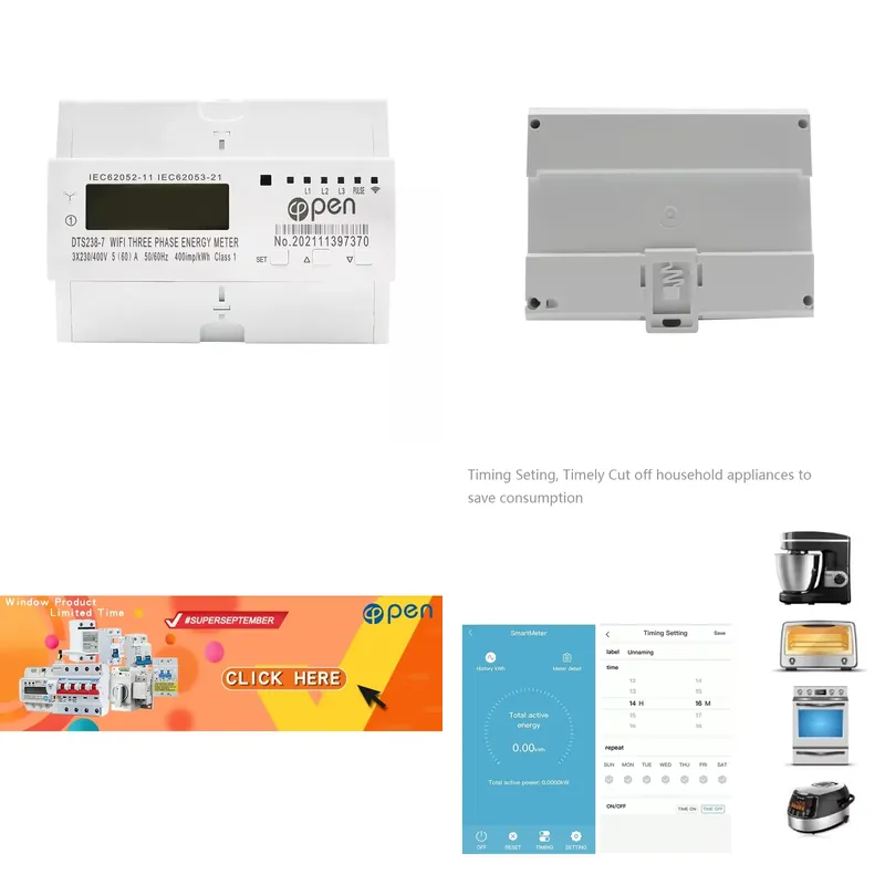 Smart Home Wifi - عداد طاقة ذكي ثلاثي الأطوار مع