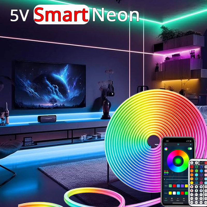 Smart Power Strip - أضواء نيون ذكية مرنة متعددة الألوان،