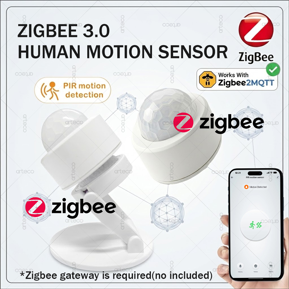 Smart Home Security - مستشعر حركة صغير بتقنية Zigbee 3.0،