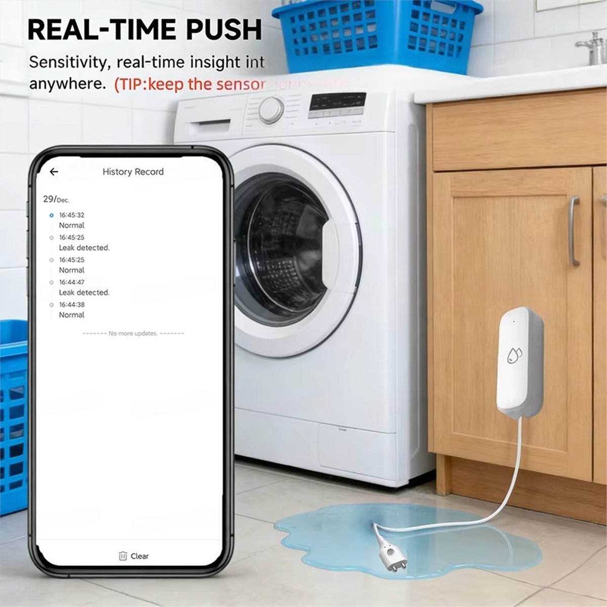 Smart Home Tuya - مستشعر تسرب المياه المتوافق مع تقنية