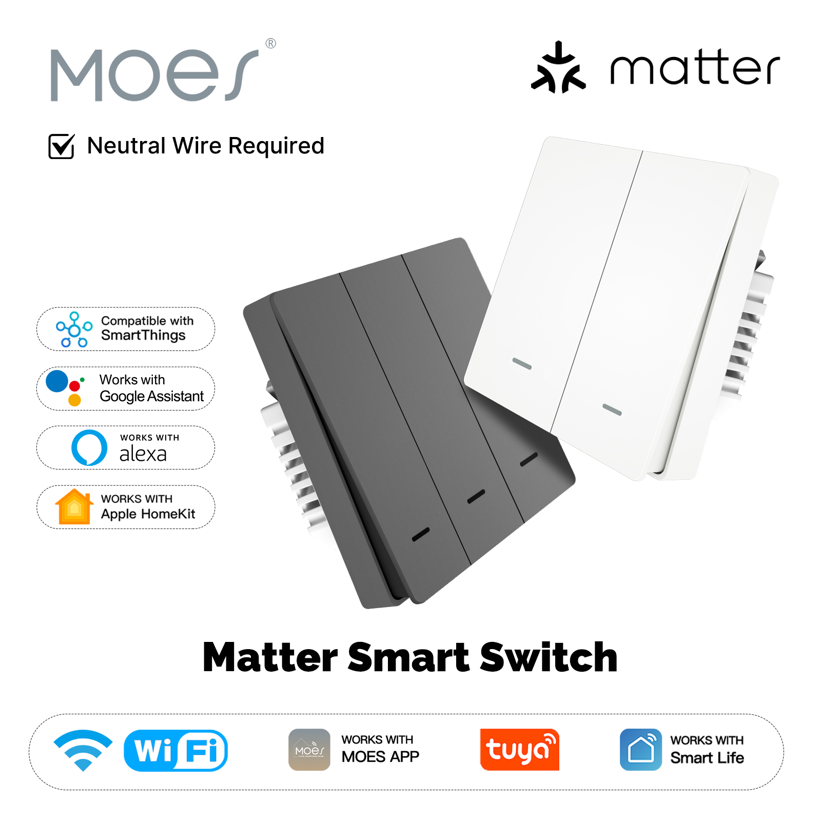 MOES Matter Tuya WiFi مفتاح ال - مراجعة Smart Home Tuya وسعره
