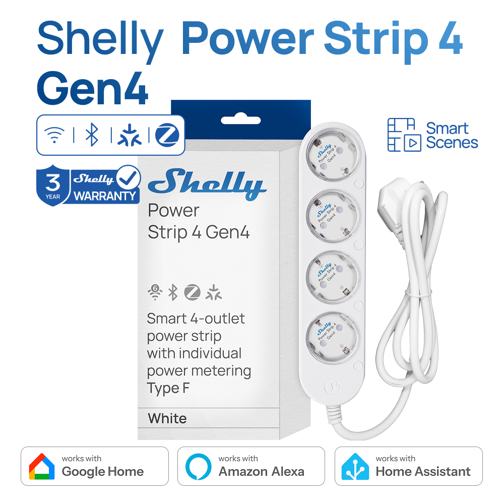 Shelly قطاع الطاقة 4 Gen4 المك - مراجعة Smart Power Strip وسعره